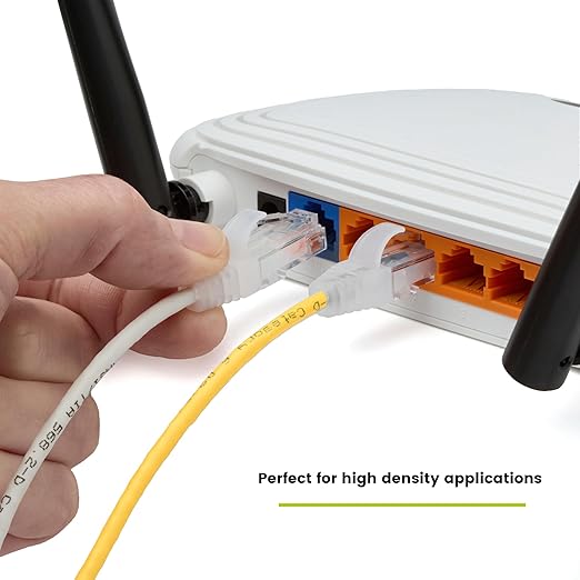 TRUECABLE Cat6 Component Rated Patch Cable, Unshielded (U/UTP), 6in, Yellow, 28AWG Solid Copper, Snagless 10G High-Speed Ethernet Cable, PoE++ 4PPoE 100W, UL Listed, RoHS-3, 1 Pack