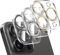 LucBuy 3PCS Sparkling Camera Lens Protector for iPhone 11 Pro/iPhone 11 Pro Max, Full Clear Acrylic Cover with Shiny Colorful Glitter Designed Decoration Back Camera Protector