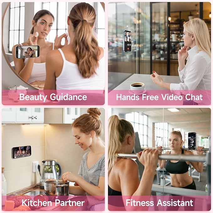 Silicone Suction Cup Phone Case Mount Double Sided, Phone Accessories Hands-Free Strong Grip Holder for Selfies and Videos, Silicon Phone Stand for iPhone and Android Pink