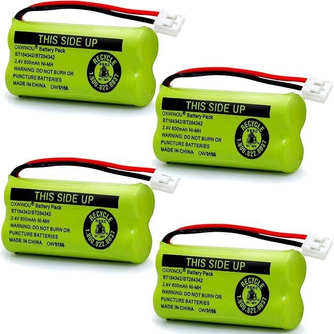 BT18433 BT-18433 BT28433 BT184342 BT-184342 BT284342 BT183348 BT1011 BT-1011 Replacement Battery for BT-8300 BATT-6010 89-1326-00-00 89-1330-01-00 CPH-515D Cordless Phone(Pack of 4)