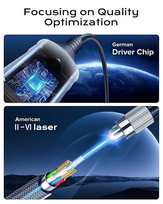 Fiber Optic HDMI Cable 65FT/20M Long - 8K 48Gbps High Speed HDMI Cord/CL2/8K 60Hz/4K 120Hz,HDCP 2.2&2.3,HDR10 - Compatible with HDTV/Monitor/Projector