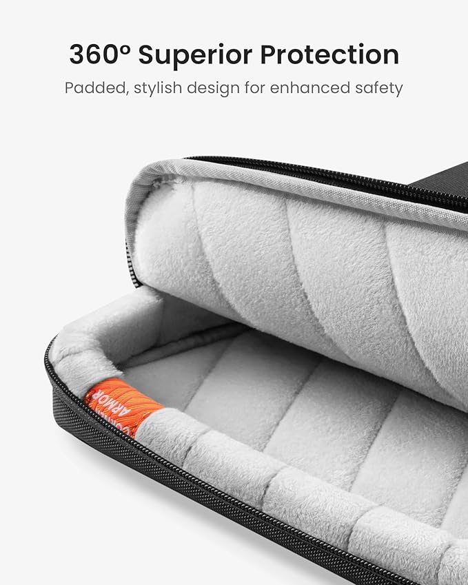 tomtoc 360° Protective Laptop Shoulder Bag for 15.6 Inch Laptop, Fit Acer Aspire 3/5/7, Dell Inspiron/XPS, ASUS ROG/TUF, Lenovo ThinkPad L/E/T/P/V, Waterproof Accessory Case