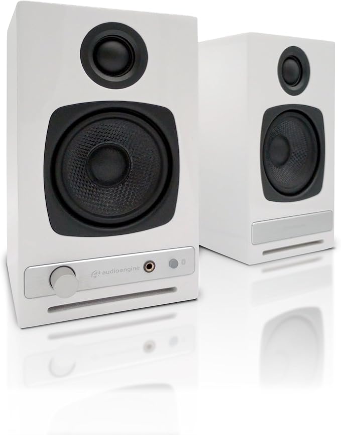 Audioengine A2-HD (HD3) Wireless Bluetooth PC and Computer Desktop Speakers with aptX HD - USB, RCA, Headphone Compatible