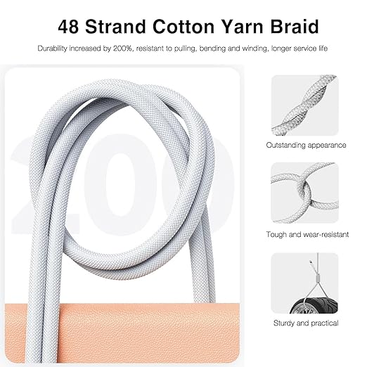 1.5FT Short IPhone 17/16E/16/15 Woven Cable, USB A to USB C CarPlay Charger Cable for iPhone 17Air, 15 16 17 Pro Max, 15/16 Plus,iPad 10th Gen,iPad Pro 12.9/11, Air 5th/4th Gen, Mini 6th Charging Cord