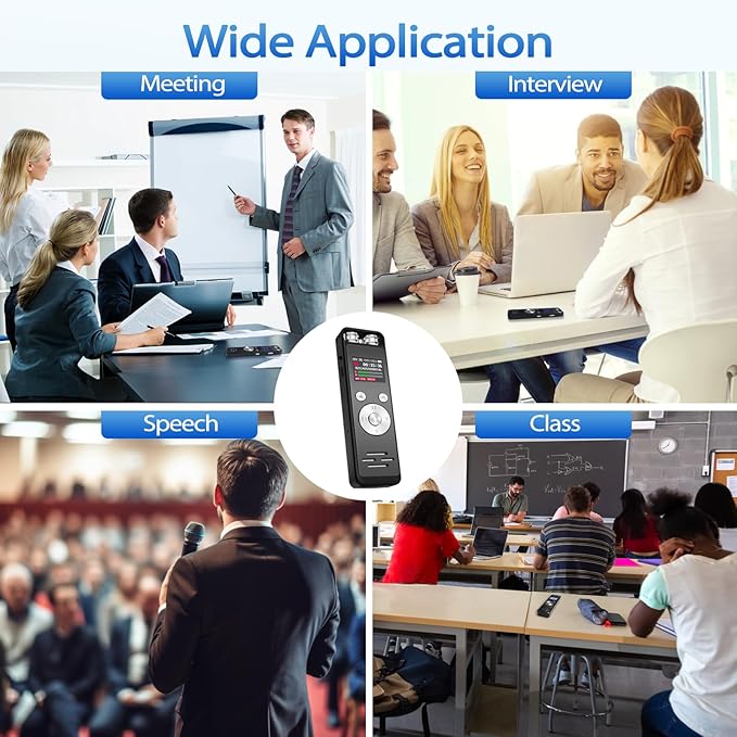 128GB Digital Voice Recorder with Playback - Voice Activated Recorders for Lectures/Meetings/Interviews, 9300Hours Audio Recorder Device, Dictaphone Tape Recorder Portable Mini with USB and Mp3 Player