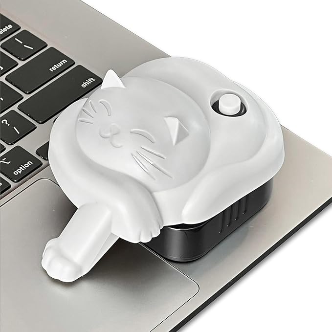Laptop Trackpad Jiggler -AA Battery Lasts 6 Months -Undetectable -Cordless Mouse Jiggler -Does Not Work on DeII -Keeps Touchpad Active, Laptop Awake -Mechanical Mouse Mover -ON/Off Switch (Gray Cat)