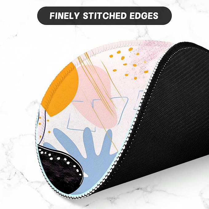 ITNRSIIET Round Mouse Pad with Stitched Edge Premium-Textured Waterproof Non-Slip Rubber Base Desktop Protection Mat Diameter 8.7 inches, Floral Fantasy