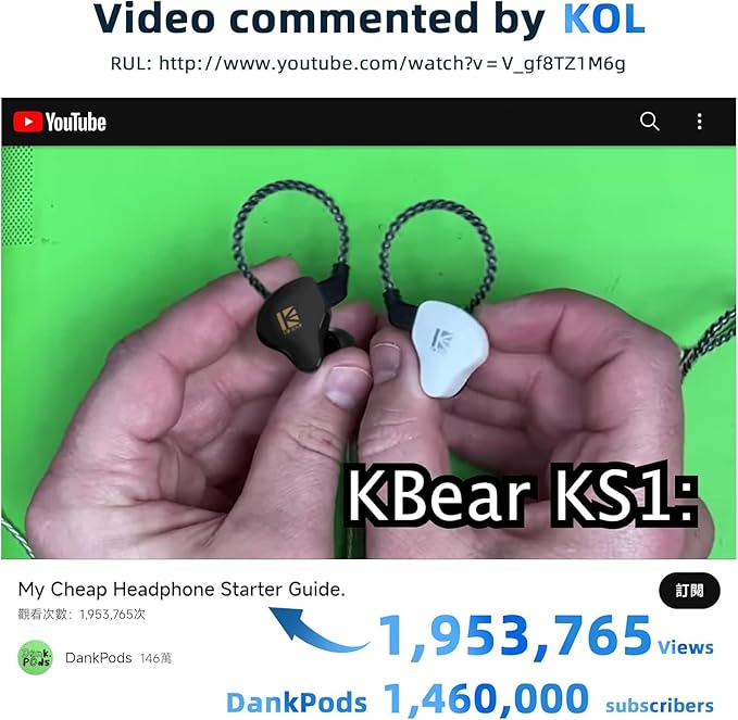 KBEAR KS1 USB C Headphones Wired Earbuds, Crystal Clear Sound Earphones for iPhone 15 Pro Max Plus Samsung Galaxy s23 s22 s21 s20 Ultra, High Resolution Headphone for Singers Musician