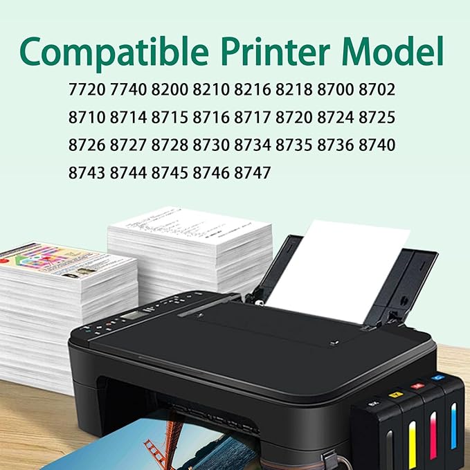 952XL Ink Cartridges Combo Pack Compatible for 8710 7740 Printer for OfficeJet Pro 8720 8725 8210 8715 8702 8740 7720 8730 8216 Printer （4-Pack）