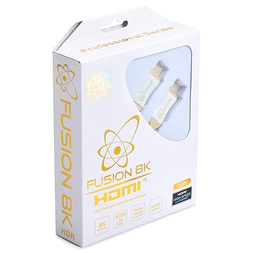 White HDR HDMI 2.1 Certified Cable Supports 10K 8K @60Hz and 4K @120Hz Compatible with Dolby Vision and All TVs, BluRay, Xbox Series X, PS5 (10 Feet)