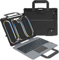 Nillkin Carry Go Keyboard Case for iPad Pro 13 inch (M4) 2024 with Handle, Rugged Case with Detachable Keyboard for iPad Pro 13, Magic Trackpad, 7 Colors Backlit, Camera Cover, Black