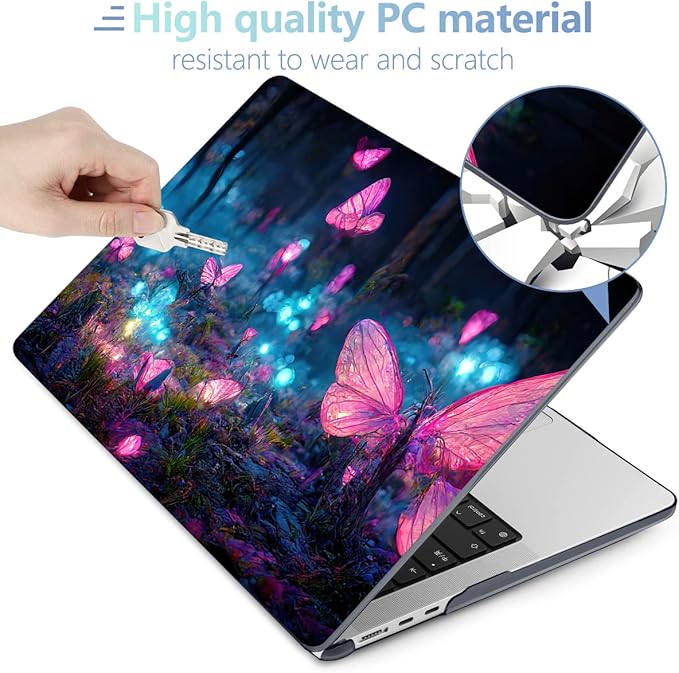 MEEgoodo Case for MacBook Air M4/M3/M2 13.6 inch 2025 2024 2022, Fit Model A3240 A3113 A2681, Compatible with MacBook Air 13 inch, Laptop Hard Shell Case with Keyboard Cover, Fantasy Forest