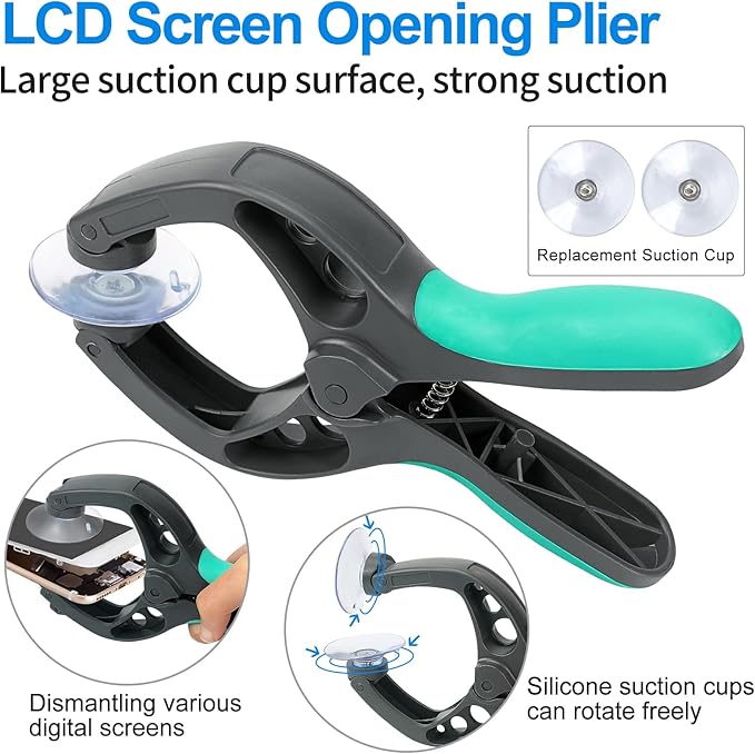 13 Pcs Precision Screwdriver Set Magnetic, Electronics Opening Pry Tools Repair Kit with LCD Screen Opening Suction Cup Pliers for Computer, PC, Tablet, Laptop, Eyeglass, Watch