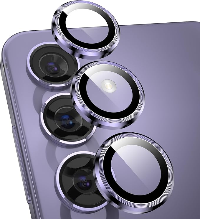 YWXTW Camera Lens Protector for Samsung Galaxy S24 Plus Accessories, 9H Tempered Glass Metal Individual Ring Camera Cover Screen Protector for S24 Plus, Case Friendly, Anti Scratch (Cobalt Violet)