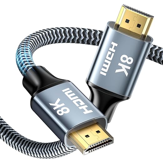 8K HDMI Cable 15ft, 48Gbps High Speed HDMI 2.1 Cable, HDMI Cord 8K 60Hz 4K 120Hz Support for HDR eARC HDCP 2.2/2.3, HDMI Cable 2.1 Compatible with HDTV, Laptop, Monitor, PC