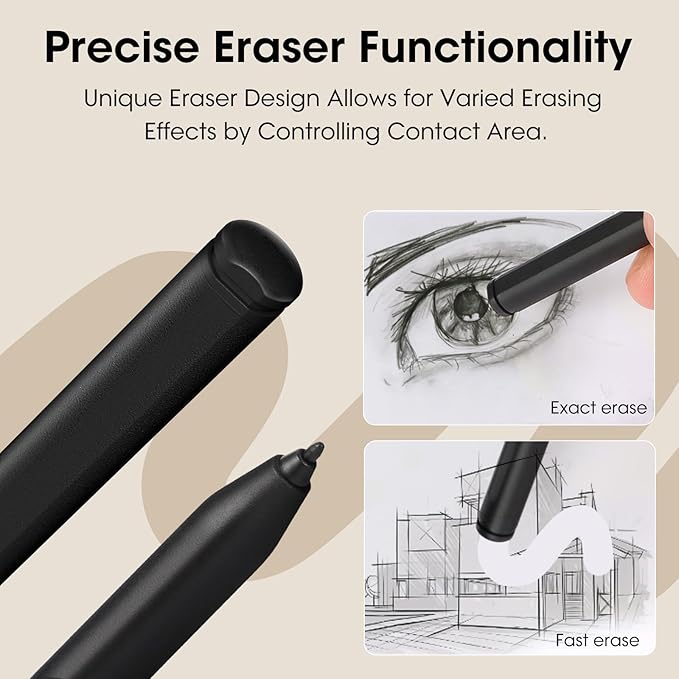 Magnetic Stylus for Remarkable 2 Pen with Eraser, EMR Digital Stylus for Remarkable Replacement Pen Marker Plus, Digital 2 Stylus Alternative Marker Plus for Wacom/Kindle Scribe/BOOX/EMR Devices