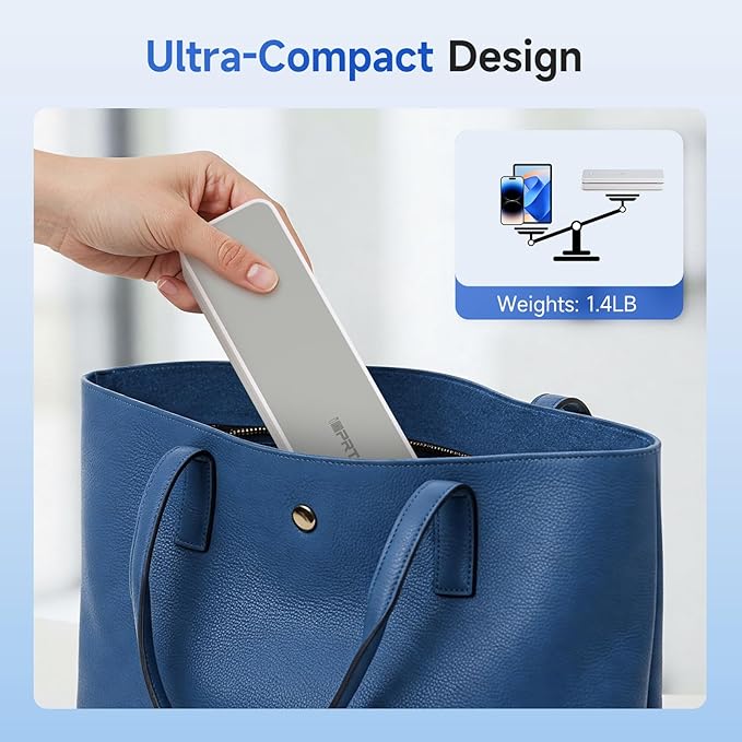 iDPRT Portable Printer Wireless for Travel - Bluetooth Mobile Printer Support for 8.5"x11" US Letter, Inkless Compatible with iOS, Android, Laptop for Office, Car and Home (pro, White)