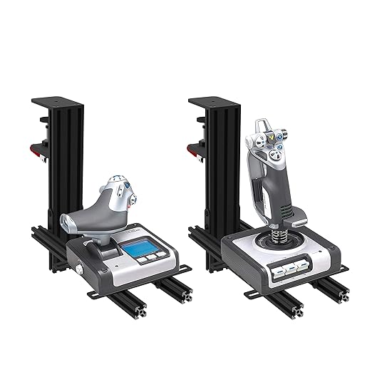 Hikig 2 Set Desk Mount for Flight Sim Game Joystick, Throttle and HOTAS Systems - Compatible With Logitech X56, X52, X52 Pro, Thrustmaster T-Flight HOTAS, T.16000M, TCA