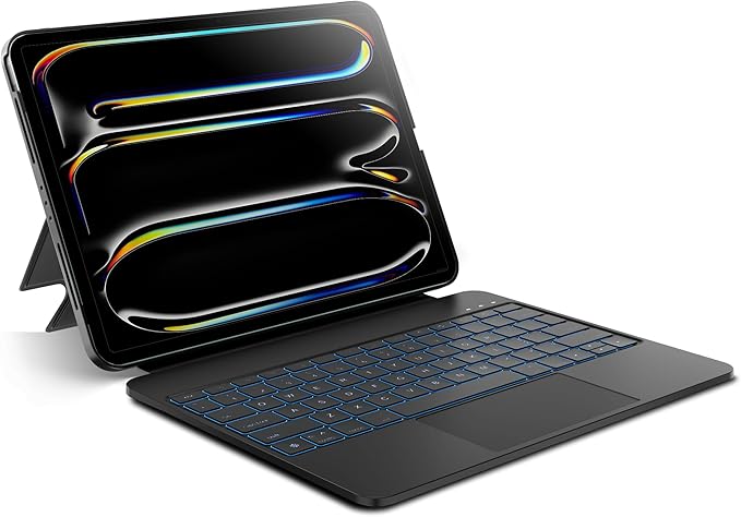 Detachable Keyboard Case for Apple iPad Pro 13 inch (M4) 2024: Wireless Backlit Keyboard with Trackpad, Magnetic Protective Cover