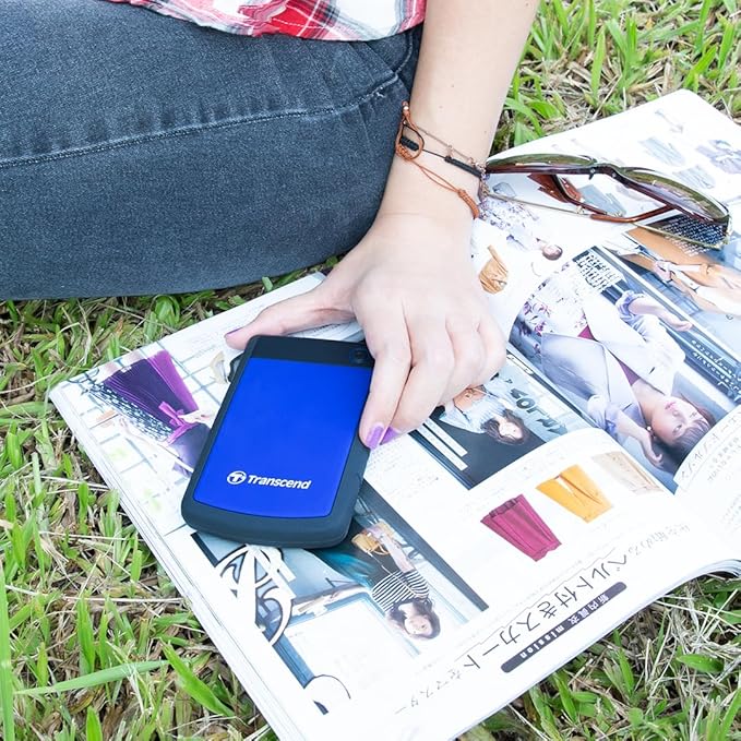 Transcend 4TB External Hard Drive, for PS4/PC/Mac/Desktop/Laptop/Xbox One/Xbox 360, USB3.1Gen1 (5Gbps) Type-A Portable HDD, One Touch Auto-Backup, Shock Resistant, Three-Stage Shock Protection System