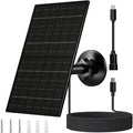 FUTUREZEN 6W Solar Panel for Security Camera Outdoor, 5V USB/USB-C Solar Charger Compatible with Rechargeable Battery Cameras, IP66 Waterproof, 360° Adjustable Mount, 9.8ft Cable (1 Pack, Black)