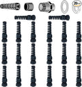 10 Pack Black Nylon Cable Gland, NPT 1/2" Thread, Made of PA66 Material, High Wear Resistance and Chemical Resistance (Black, PG9(20Pcs))