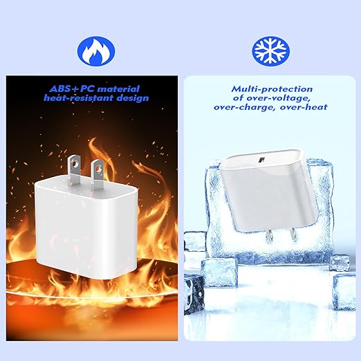 [Apple MFi Certified] Fast iPhone Charger,2Pack 20W USB C Wall Charger Block i Phone Charge Plug + Lightning Quick Charging Cable Cord for Apple iPhone 14/Pro/Pro Max/Plus/13/12/11/XS/XR/X/SE2022/iPad