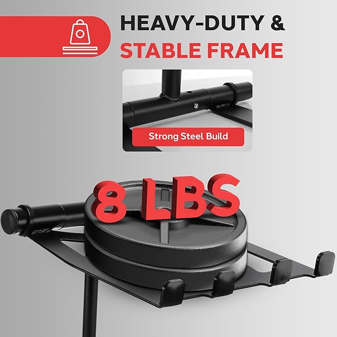 Pyle Portable Folding Laptop Stand - Standing Table with Adjustable Angle, Foldable Height and Four Prong Anti-Slip Tray for iPad, Tablet, DJ Mixer, Workstation, Gaming and Home Use - PLPTS55