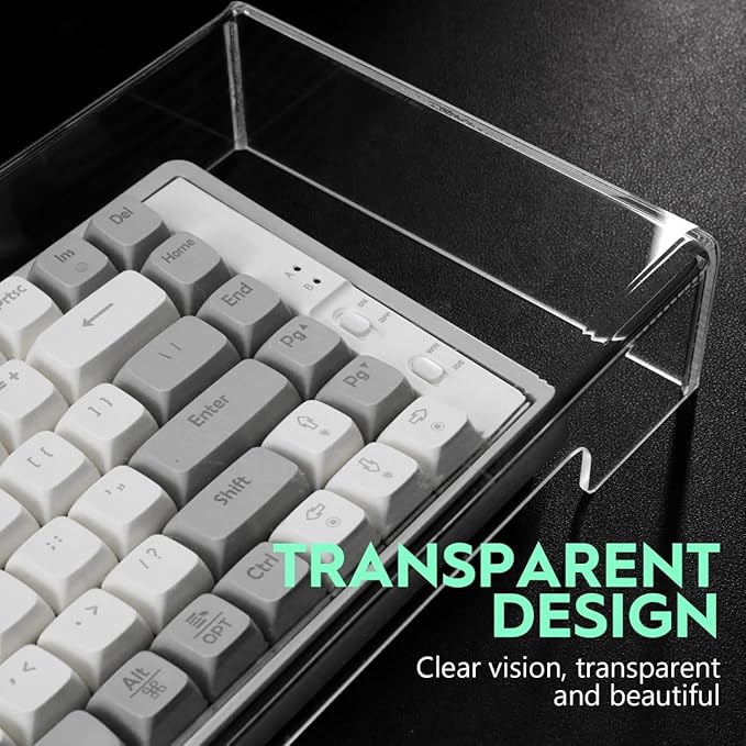 Gadpiparty Clear Keyboard Dust Cover Waterproof Acrylic Protector for Mechanical Keyboards Spills & Pet Protection Ideal for Home and Office Use(18.6 x 5.9X 1.8inch)