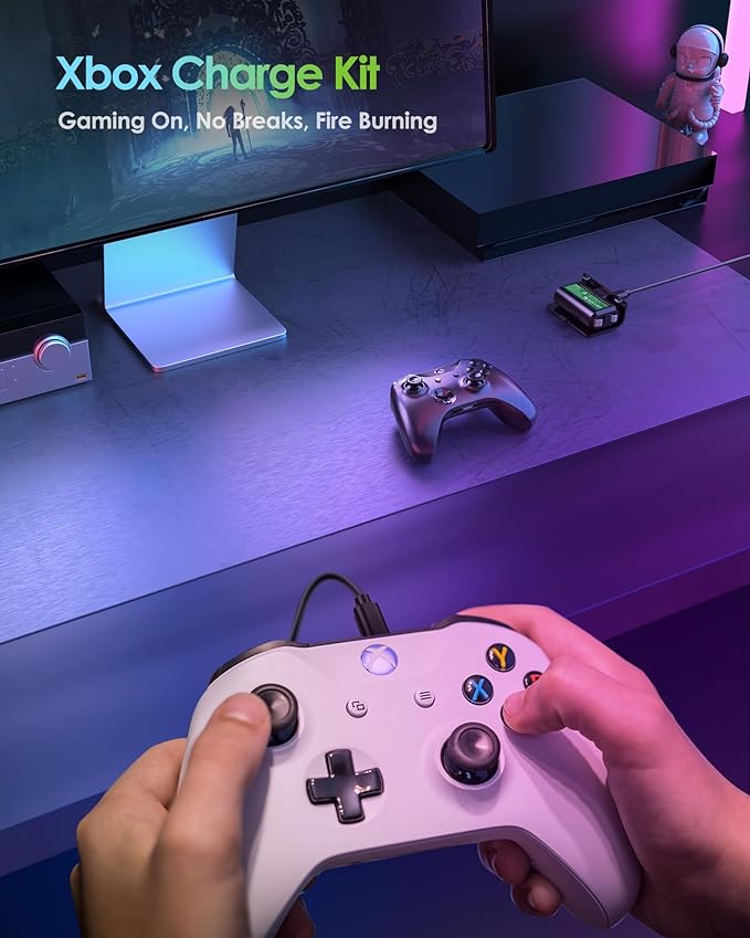 Rechargeable Xbox Controller Battery Pack, Play & Charge Kit for Xbox One/Xbox Series X|S - 40H Playtime, 2.5H Full Charge, with Cover & Charging Cable, Xbox Accessories for Xbox One S/One X/One Elite