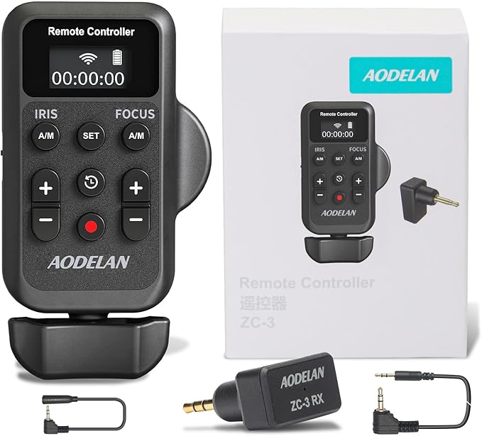 Wireless Camcorder Lanc Zoom Controller, Wired Remote Control with 2.5mm Jack Cable, IRIS, Focus, Video Recording and Zoom Commander with Lanc or Remote Terminal for Canon XL1S XL2 XHA1 /Sony NX5C