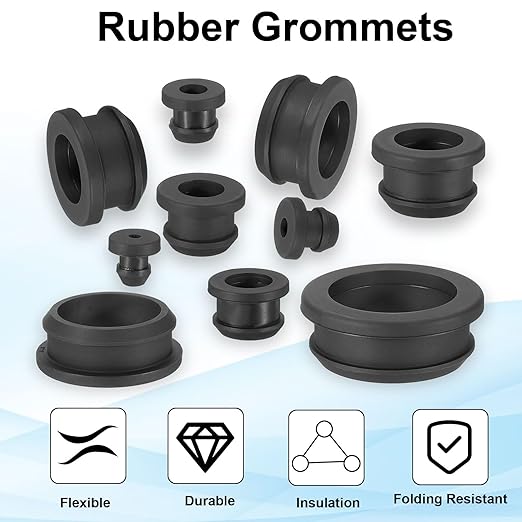 PATIKIL 20mm / 13/16 Inch Drill Hole,5/8 Inch ID Rubber Grommets, 3Pcs Top Hat Grommet for Wiring Eyelet Ring Gasket Automotive Firewall Cable Hole Plugs Wires Protection, Black