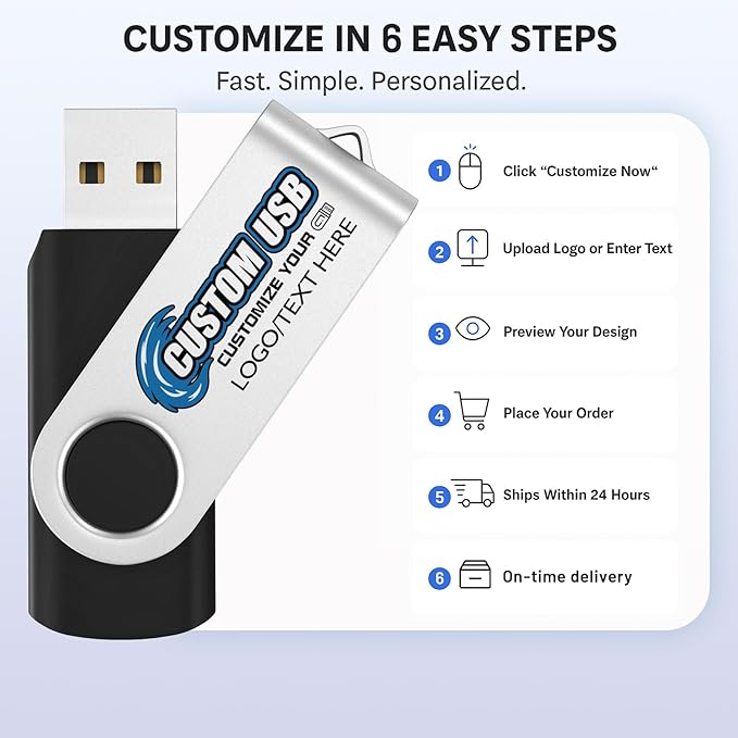 ABLAZE Personalized USB 128MB Flash Drive 10 Pack, USB 2.0 Custom Thumb Drives Personalized Pendrive Memory Stick (Mixcolors)