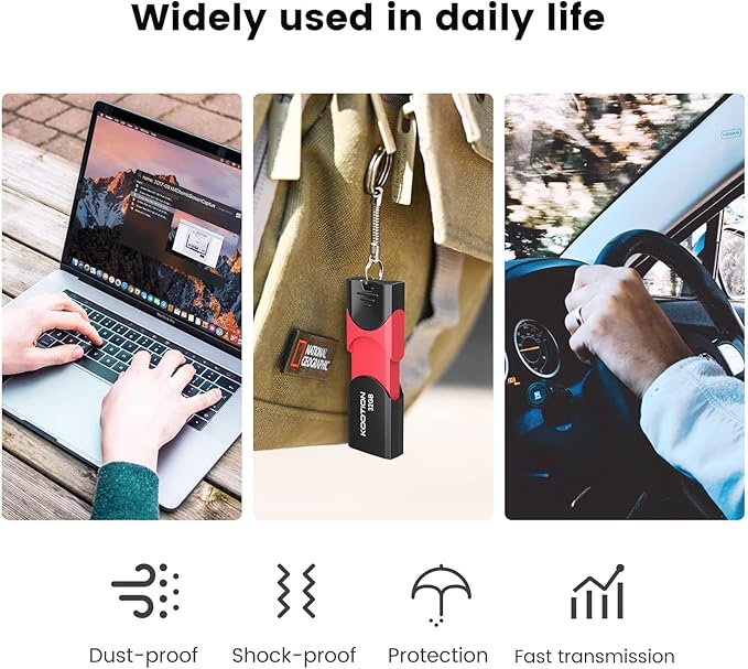 32GB USB 3.0 Flash Drive 10 Pack KOOTION Thumb Drive 3.0 Retractable 32G Zip Drive Ultra High Speed USB Stick Jump Drive Rugged Memory Stick with LED Indicator for Data Storage and Transfer