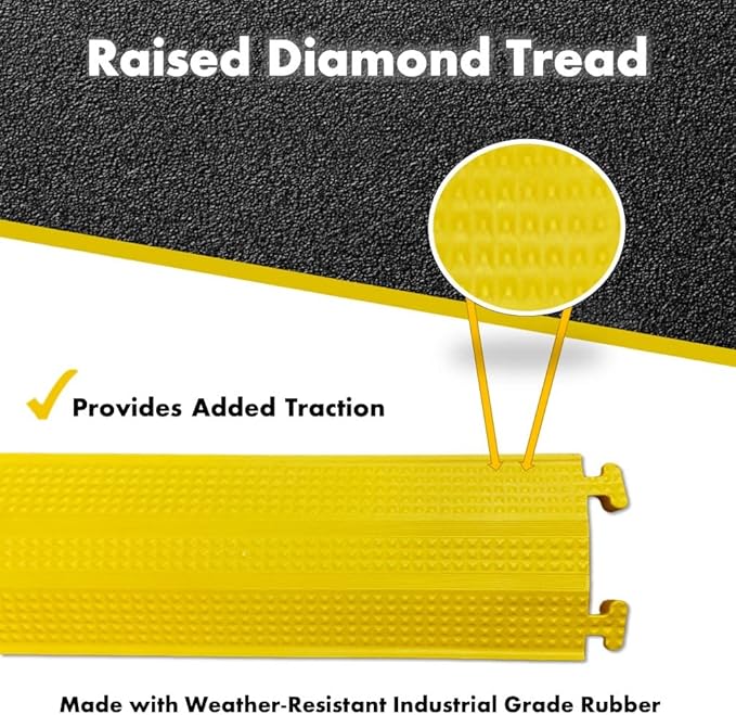 Kable Kontrol Drop Over Floor Cord Cover – 60” Inch Long 1 Channel Cable or Wire Protector – 140 Pcs Bulk Pack - Rubber Ramp for Indoor and Outdoor Use – Gray