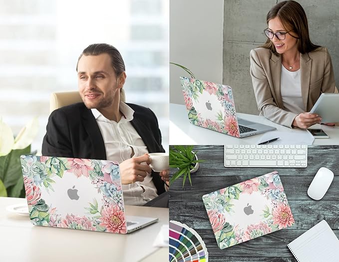 CISSOOK Succulent Hard Shell Case Cover for MacBook Pro 14 Inch 2021-2023 Release Model A2779 A2442 M1 M2 with Touch ID
