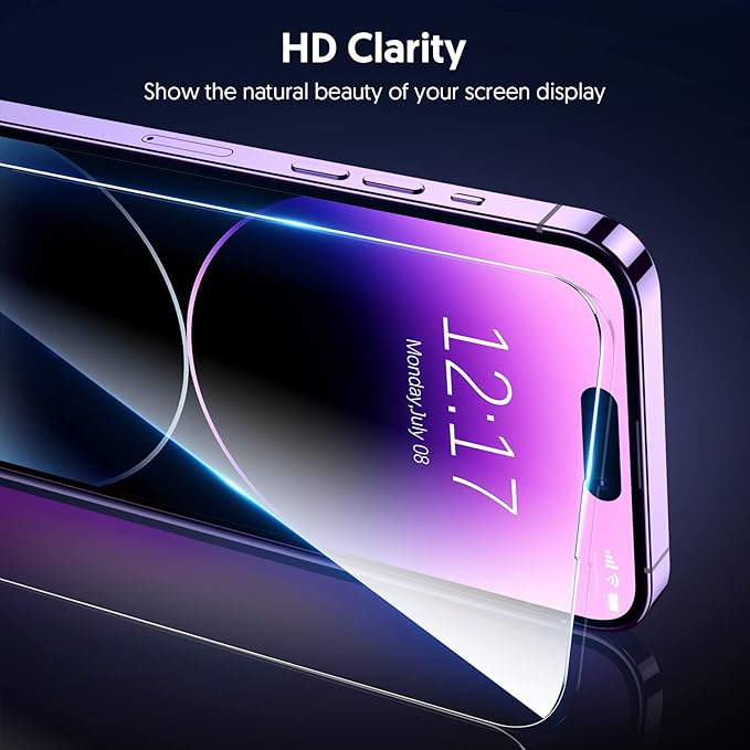 Fotbor for iPhone 13 Pro Max Screen Protector [3 Pack], iPhone 14 Plus Screen Protector Tempered Glass, Sensor Protection, Full Coverage Ultra Clear 6.7 Inch