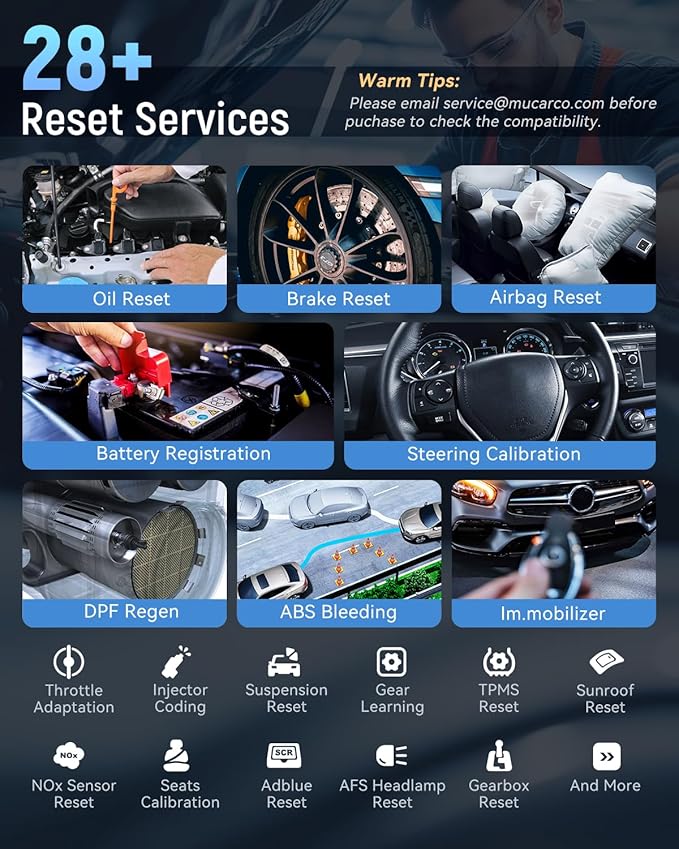 MUCAR CDE900 Elite OBD2 Scanner with 28 Reset Service, Engine Transmission ABS SRS Code Reader Scan Tool, Car Scanner Diagnostic Tool, Auto VIN, FCA AutoAuth, Lifetime Free Upgrade