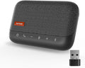 NUROUM A15 Conference Speaker and Microphone, Portable Bluetooth Wireless Speakerphone, 360° Noise Cancelling Voice Pickup, Daisy Chian for Calls/Computer/PC/Laptop via Bluetooth/Dongle/USB-A/C Grey