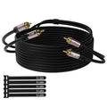 RCA Cable 150FT, 2RCA Male to 2RCA Male Stereo Audio Cable,【Oxygen-Free Copper, Hi-Fi Sound, Double Shielded】 2 RCA Car Audio Subwoofer Cord for Home Theater, HDTV, Amplifier, Hi-Fi System, Speaker