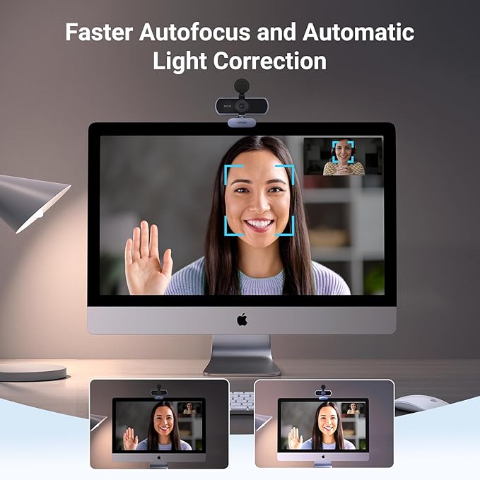 UGREEN 2K Webcam, Full HD 1080P Webcam for PC, Web Camera with Autofocus, Privacy Cover, Dual Noise Cancelling Mics, Computer USB Camera for Streaming, Conferencing, Calling, Zoom, Skype, Teams