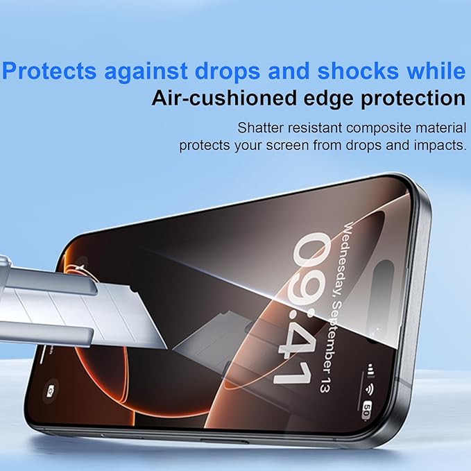 OneFish Full Edge Coverage Tempered Glass Screen Protector for IPhone 15 Plus/IPhone 14 Pro Max 6.7 inch, 2 Pack Edge Reinforcement, Self-Aligning Installation, Case Friendly Privacy Screen Protectors