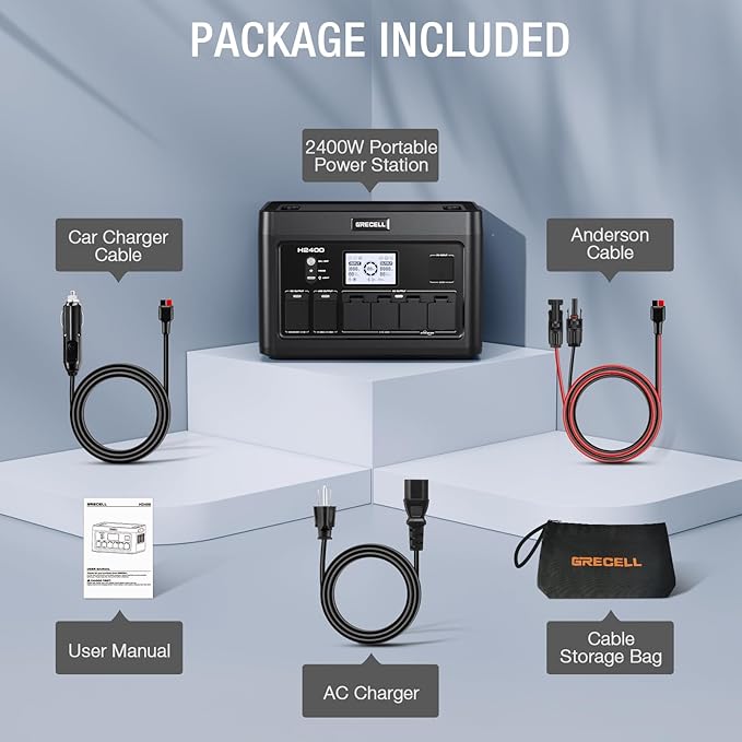 Portable Power Station 2400W, 1843Wh LiFePO4 Solar Generator UPS Home Battery Backup Power w/4 2400W AC Outlets (4800W Peak),2 PD100W, 2Hrs Fast Charging for Outdoor Camping, RV Travel,Emergency