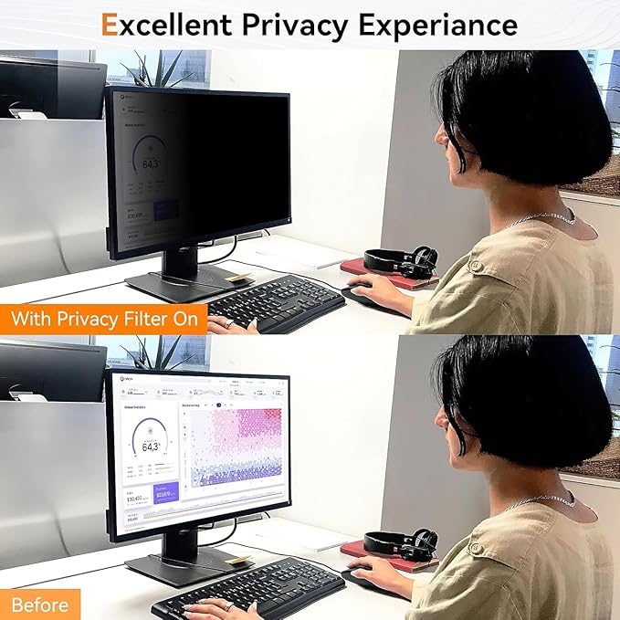 [5-Pack] 27 Inch 16:9 Computer Privacy Screen Filter for Monitor - Privacy Shield and Anti-Glare Protector