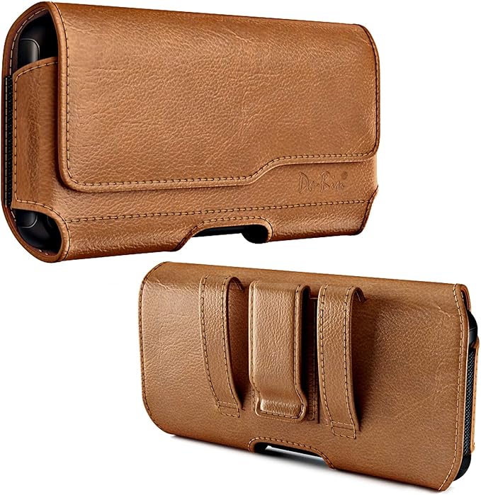 DeBin Case for Samsung Galaxy S25+ Plus, 5G S24+ S23+, S22+, S21+, S20+ S10+ S8+ S9+, S23 FE, S21 FE, A20, A30, Cell Phone Belt Holster Clip Carrying Pouch Holder Cover (Fits Otterbox Commuter) Brown