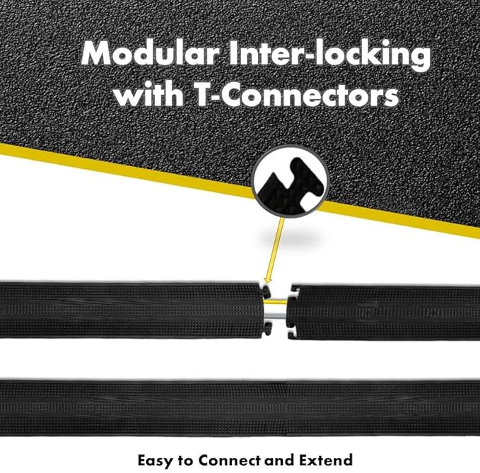 Kable Kontrol Drop Over Floor Cord Cover – 60” Inch Long 1 Channel Cable or Wire Protector – Rubber Ramp for Indoor and Outdoor Use – Gray