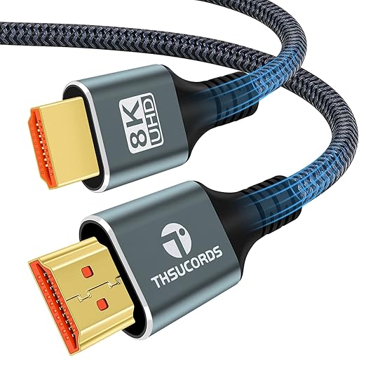 8K 4K HDMI Cable 10FT 2 Pack, High Speed Braided HDMI to HDMI 2.1 Cord Supports 8K@60Hz, 4K@120Hz 144Hz 48Gbps Compatible with Roku TV/PS5/HDTV/Blu-ray