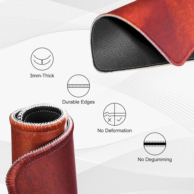 JIKIOU 3 Pack Mouse Pad with Stitched Edge, Comfortable Mouse Pads with Non-Slip Rubber Base, Washable Mousepads Bulk with Lycra Cloth, Mouse Pads for Computers Laptop Mouse 10.2x8.3x0.12in Boho