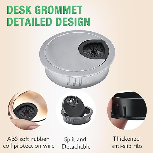 1 Pcs Desk Grommet 2-3/8" / 60 mm, Desk Cord Hole Cover, Cable Grommet Metal Zinc Alloy Materilal, Desk Hole Grommet for Home & Office Pc, Detachable Cable Cord Organizer-Bronze