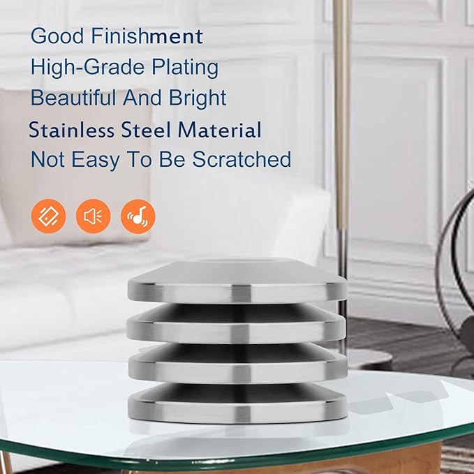 Preffair 4Pcs Stainless Steel Audio Speaker Spike Pads Mats Speaker Isolation Stand Feet Cone Shock Floor Protector Base for HiFi Turntable Subwoofer Loudspeaker Amplifier CD DVD Player